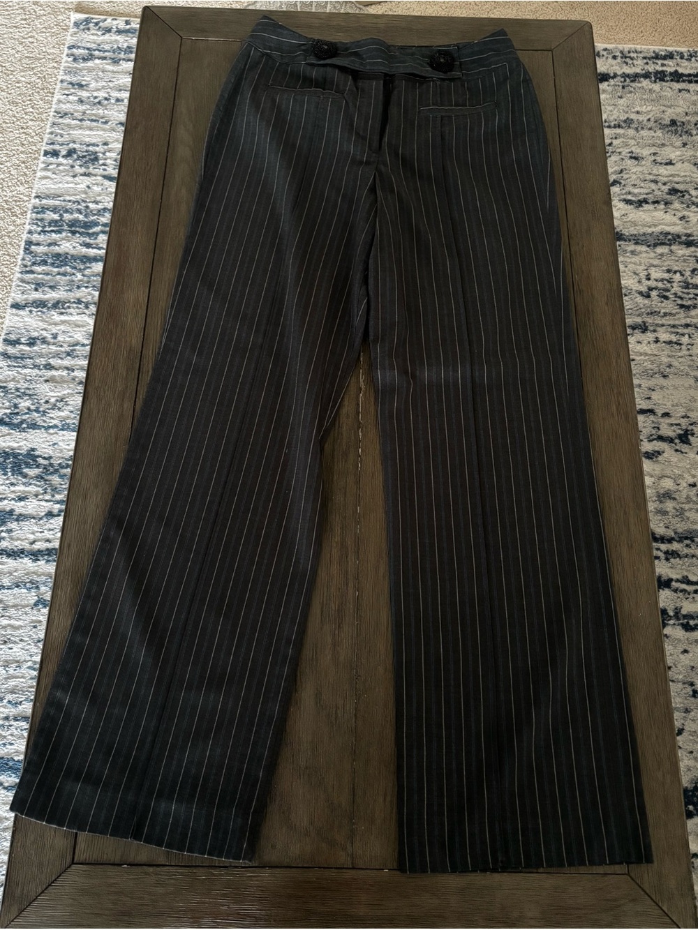 Larry Levine Charcoal Pinstripe Slacks